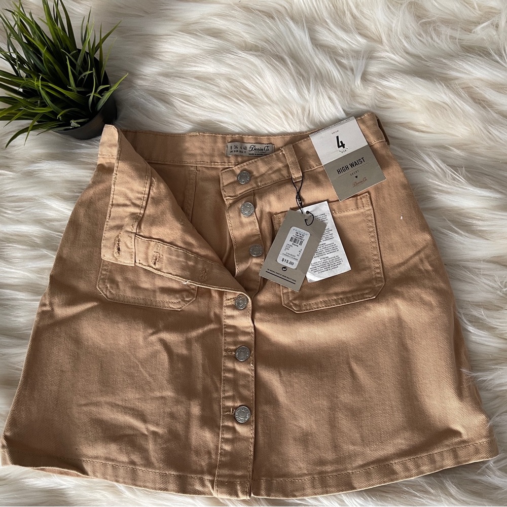 *NEW High Waist Skirt by Denim Co. Stone/Khaki color USA size 4